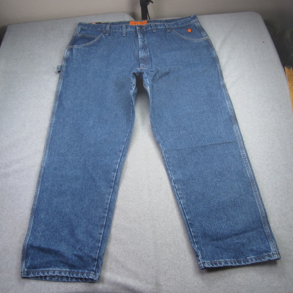 Wrangler FR Jeans Mens 46x32 Blue Riggs Carpenter Flame Resistant Denim Workwear